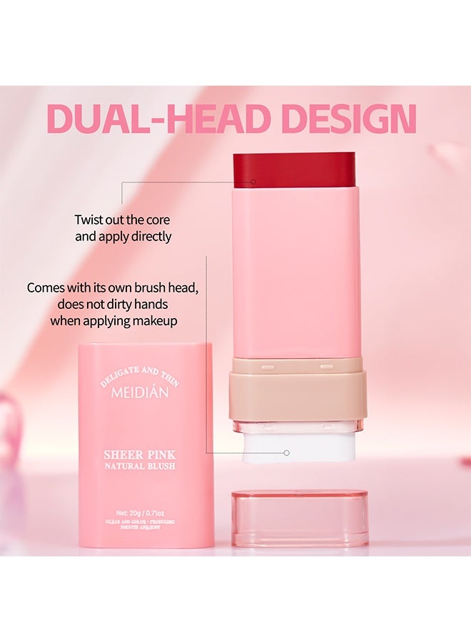 Meidián Glow Blush Multi-Stick For Lips&Cheeks, Moisturizing Blush Cream, Natural Waterproof Multi-Use Lip Tint and Creamy Blush for Eyes Lips and Cheeks, Gift Set for Women #01 - Image 4